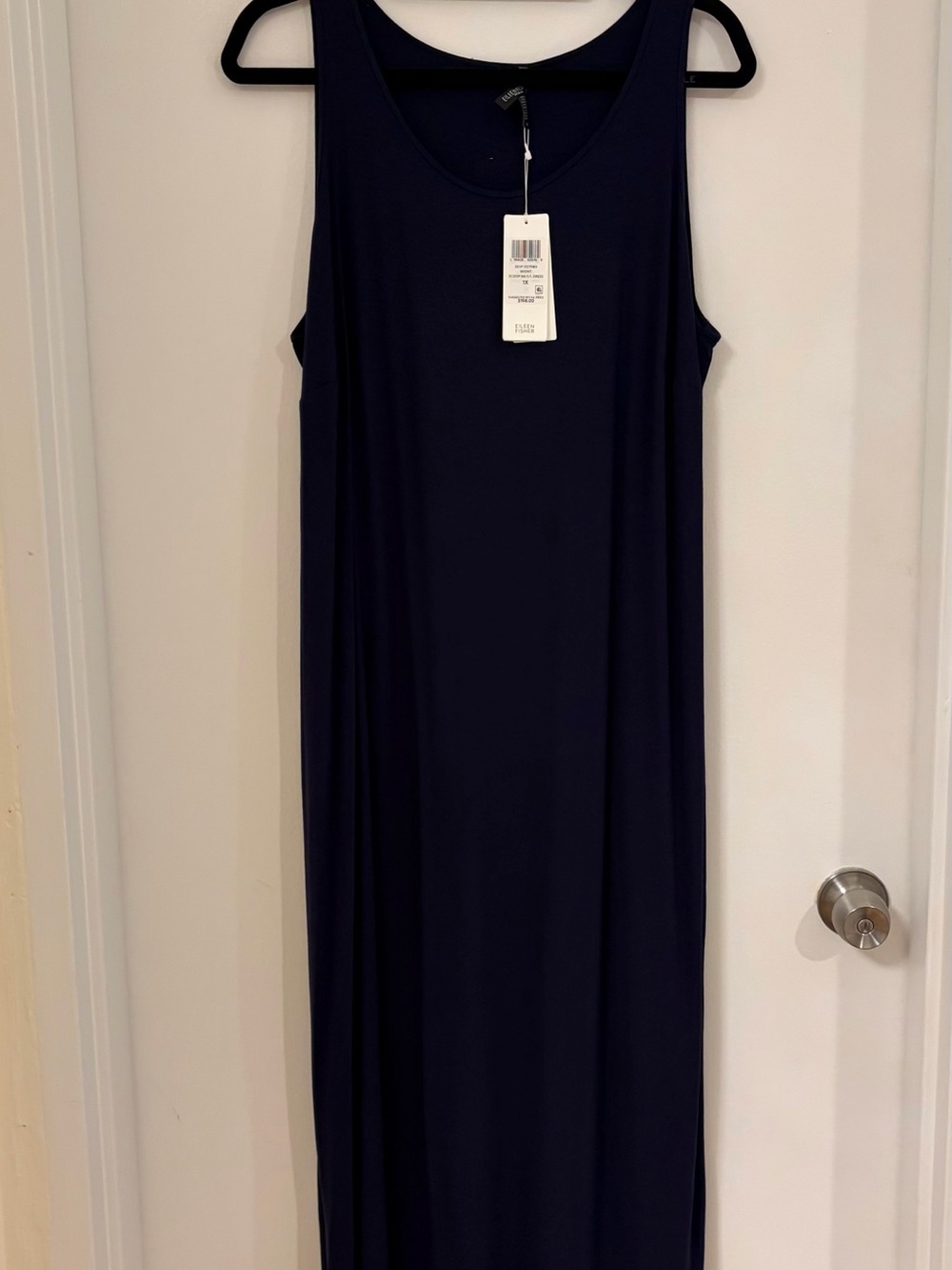 Eileen Fisher sleeveless Navy Maxi Dress - , Classic Scoop Neck 1X, NWT